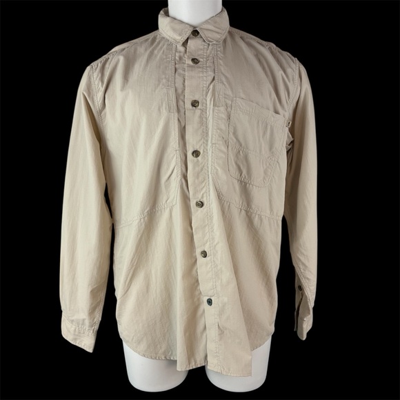 Royal Robbins Shirt Button Down Shirt Men Large Beige Fishing Nylon (12) - Picture 1 of 13